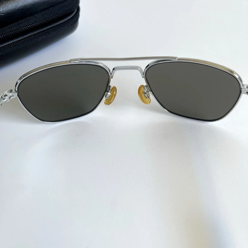 Vintage RANDOLPH ENGINEERING AF 52-20 Silver Gray Aviator Pilot Sunglasses 5 1/2